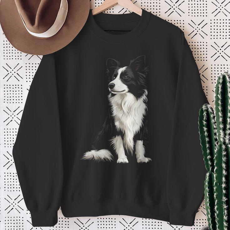 Border Collie Dog Pet Illustration Border Collie Sweatshirt Geschenke für alte Frauen