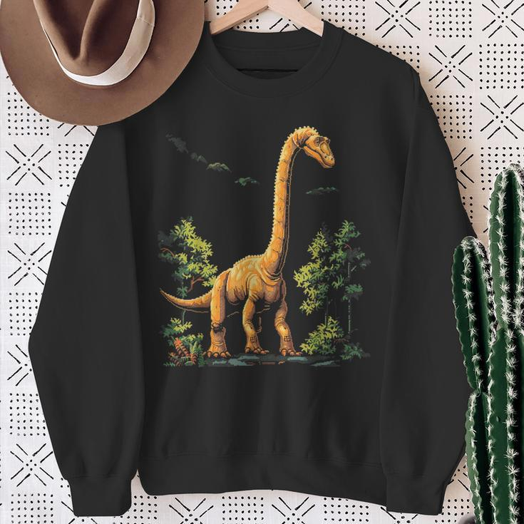 Brachiosaurus Dinosaur Motif Illustration Brachiosaurus Sweatshirt Geschenke für alte Frauen