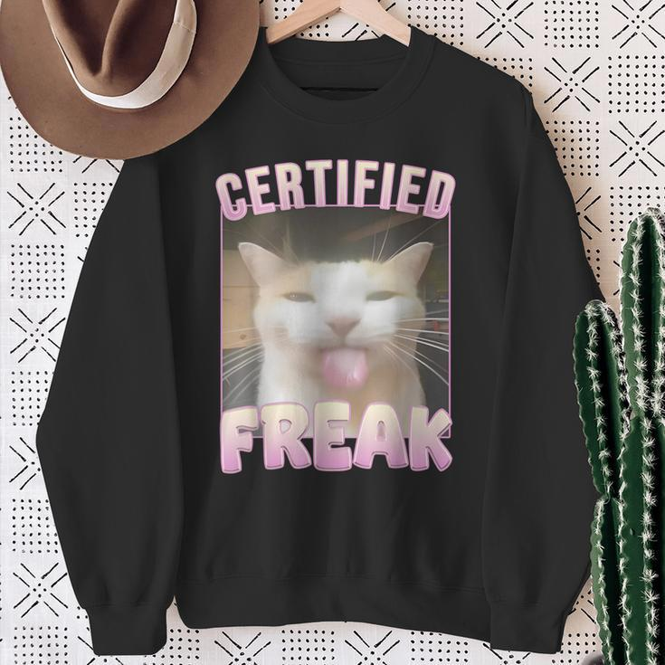 Cat Certified Freak Sweatshirt Geschenke für alte Frauen