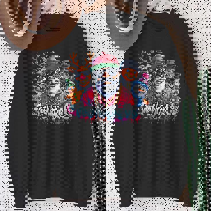 Christmas African Santa They Not Like Us Merry Christmas Day Sweatshirt Gifts for Old Women