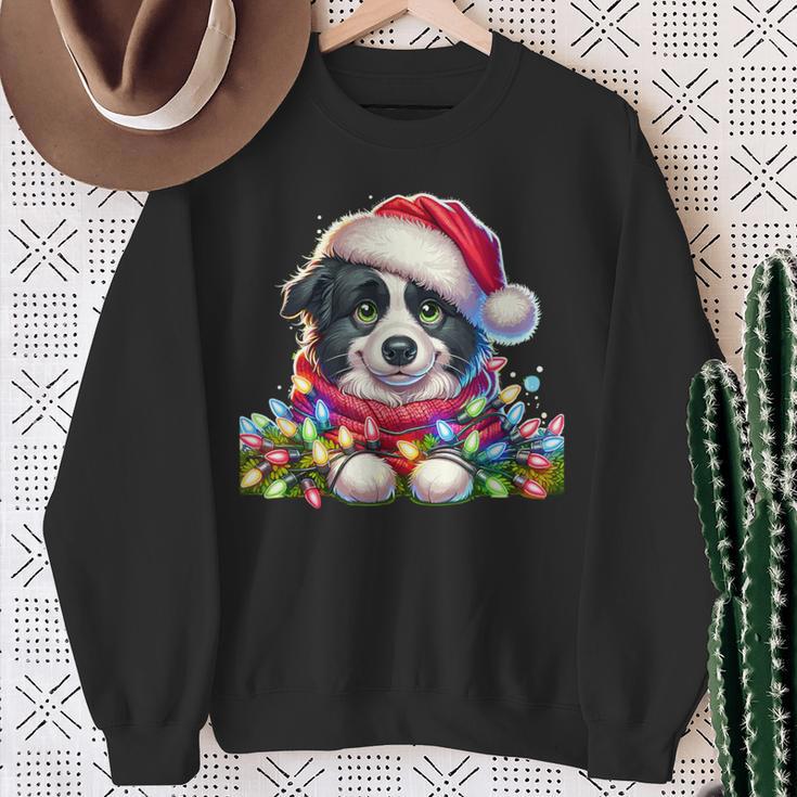 Christmas Hat Border Collie Border Collies Sweatshirt Geschenke für alte Frauen