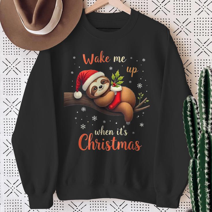 Cute Christmas Fautier Wake Me Up When Christmas Sweatshirt Geschenke für alte Frauen