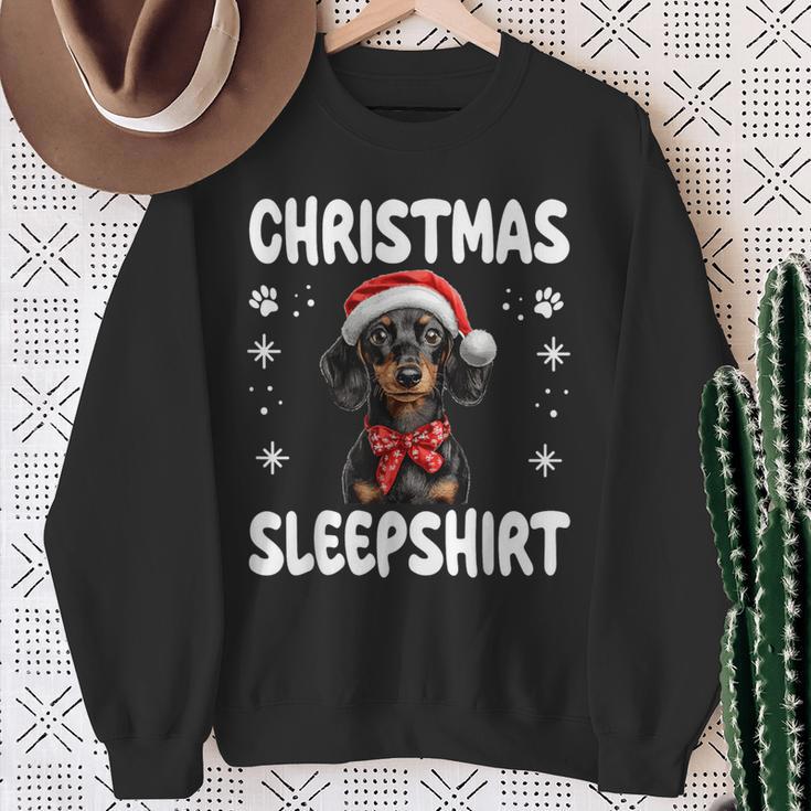 Dachshund Wiener Doxie Dog Nightdress Pyjamas Christmas Sweatshirt Geschenke für alte Frauen