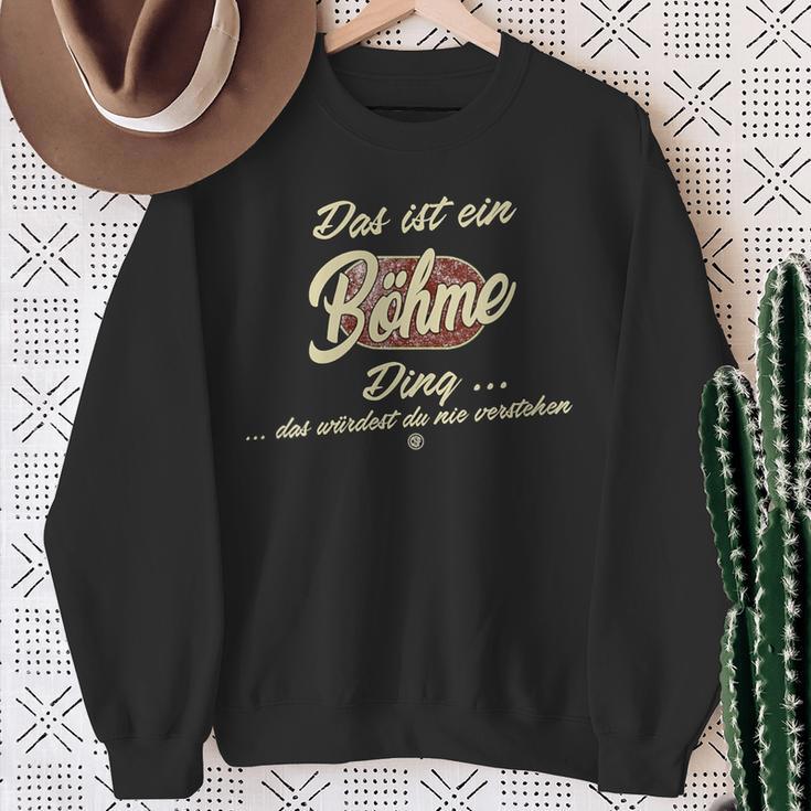 Damen Das Ist Ein Böhme Ding Lustiges Familie Böhme Mit-Ausschnitt Sweatshirt Geschenke für alte Frauen