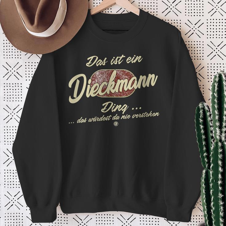 Damen Das Ist Ein Dieckmann Ding Lustiges Familie Dieckmann Mit-Ausschnitt Sweatshirt Geschenke für alte Frauen