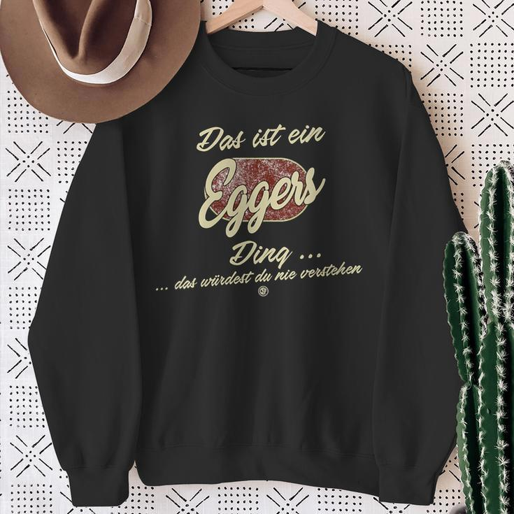 Damen Das Ist Ein Eggers Ding Lustiges Familie Eggers Mit-Ausschnitt Sweatshirt Geschenke für alte Frauen