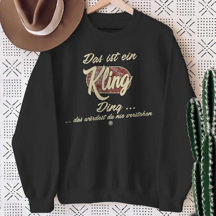 Damen Das Ist Ein Kling Ding Lustiges Familie Kling Mit-Ausschnitt Sweatshirt Geschenke für alte Frauen