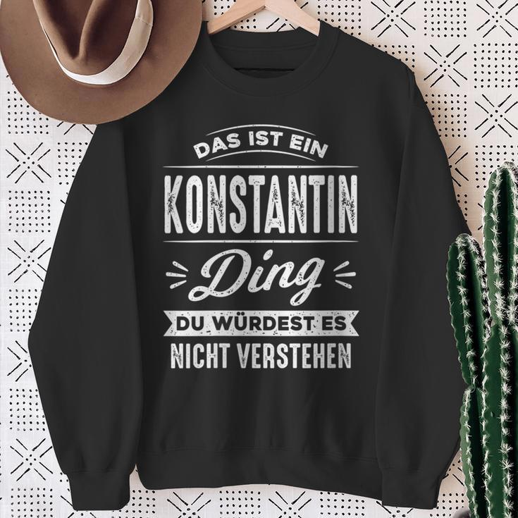 Damen Das Ist Ein Konstantin Ding Du Würdest Es Nichterstehen Mit-Ausschnitt Sweatshirt Geschenke für alte Frauen