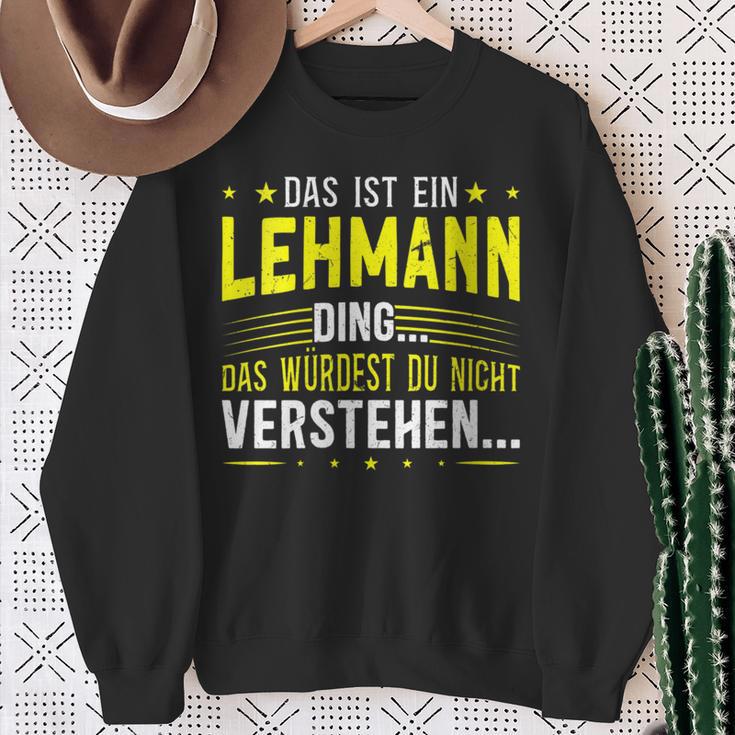 Damen Das Ist Ein Lehmann Ding Spruch Für Familie Lehmann Mit-Ausschnitt Sweatshirt Geschenke für alte Frauen