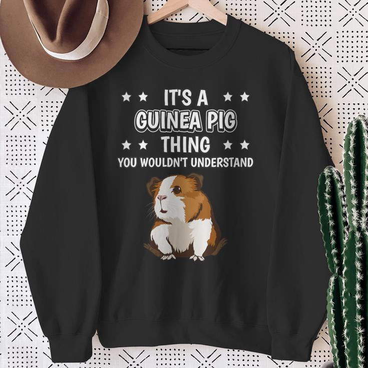 Damen Ist So Ein Meerschweinchen Ding Lustiger Spruch Meerschwein Mit-Ausschnitt Sweatshirt Geschenke für alte Frauen