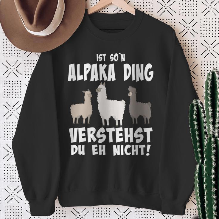 Damen Ist So N Alpaka Ding Alpaka Und Lamas Mit-Ausschnitt Sweatshirt Geschenke für alte Frauen