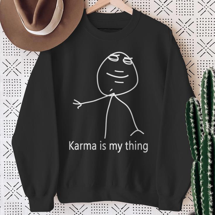 Damen Karma Ist Mein Ding Mit-Ausschnitt Sweatshirt Geschenke für alte Frauen