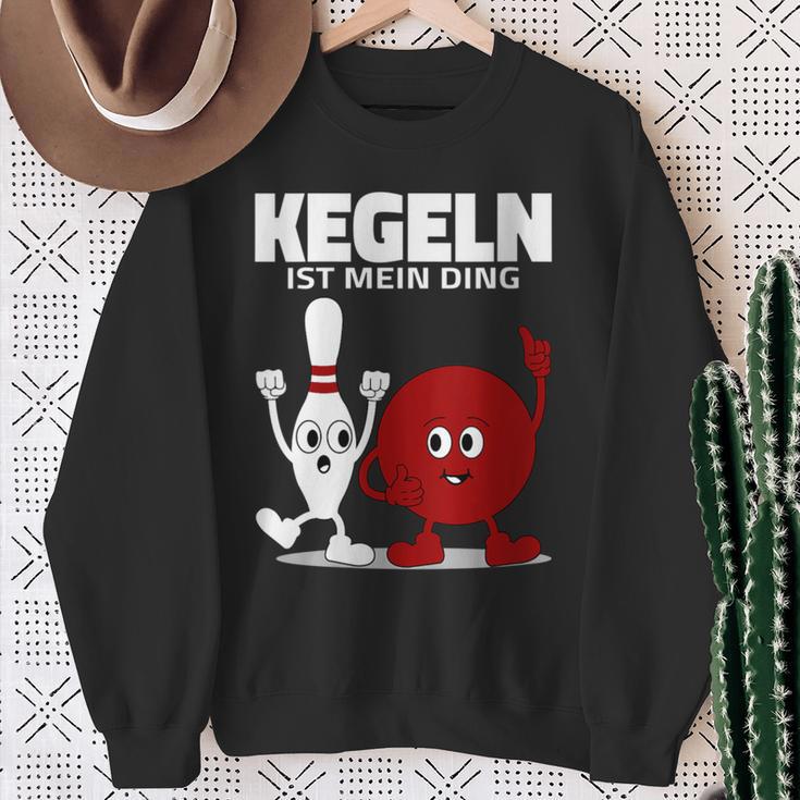 Damen Lustige Kugel & Kegel I Kegeln I Kegeln Ist Mein Ding Mit-Ausschnitt Sweatshirt Geschenke für alte Frauen