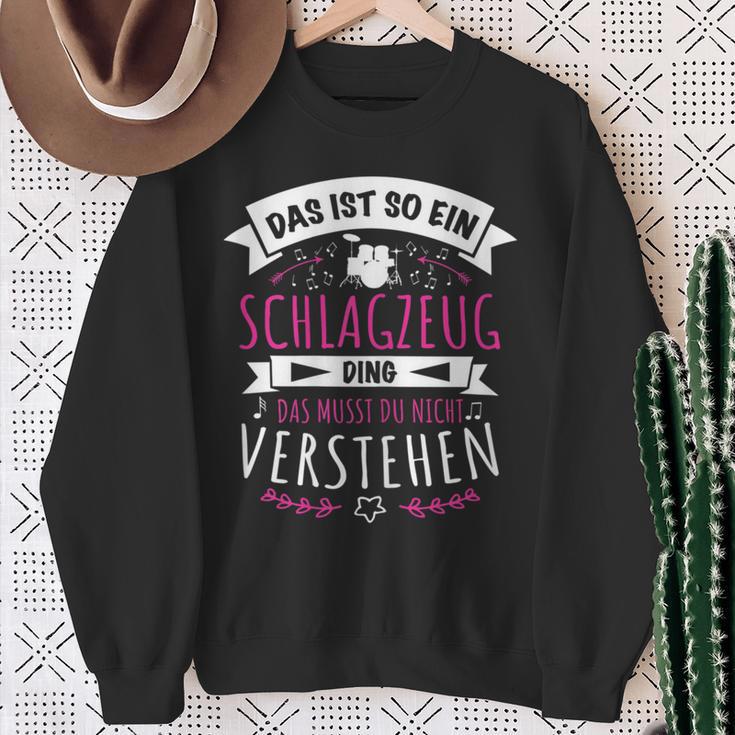 Damen Schlagzeuger Drummer Musiker Das Ist So Ein Schlagzeug Ding Sweatshirt Geschenke für alte Frauen