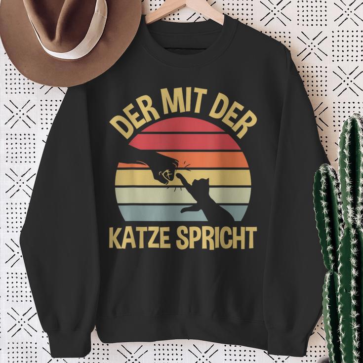 Der Mit Der Katze Speaks Cats Katzenpapa The Mit Cat Sweatshirt Geschenke für alte Frauen