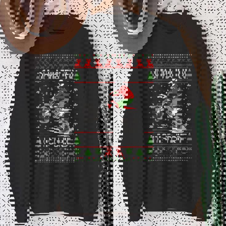 Dirt Bike Ugly Christmas Motocross What Fun It Is To Ride Sweatshirt Gifts for Old Women