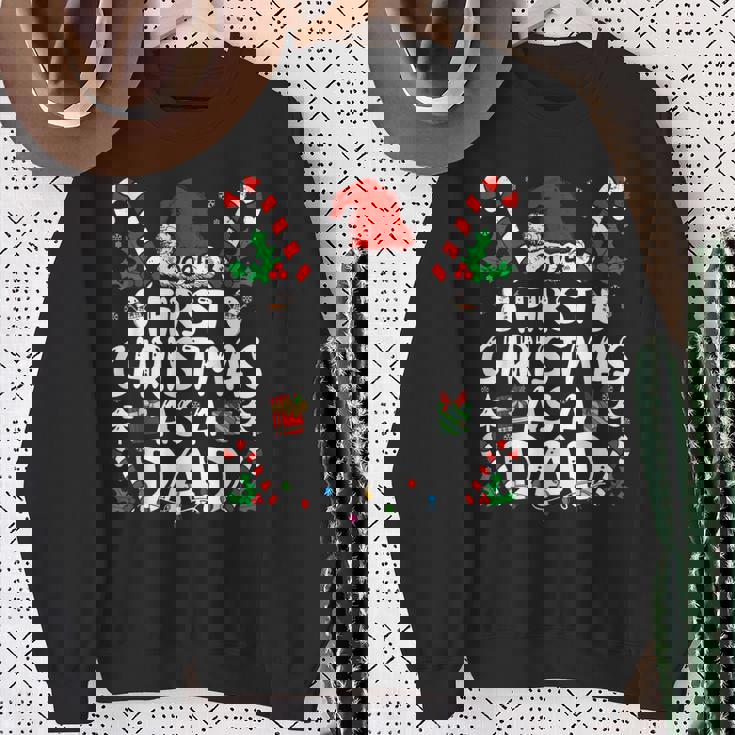 First Christmas As A Dad 2024 Family Matching 1St New Dad Sweatshirt Gifts for Old Women