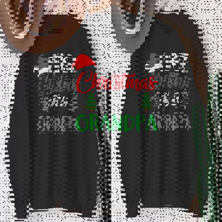 First Christmas As A Grandpa Christmas New Grandpa Sweatshirt Gifts for Old Women