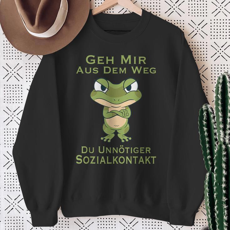 Frog Geh Mir Aus Dem Weg Du Unnötiger Sozialkontakt Geh Mir Aus Sweatshirt Geschenke für alte Frauen