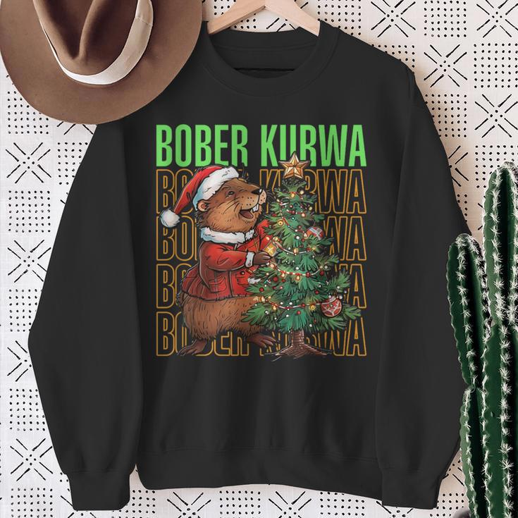 Polish Meme Christmas Bobr Kurwa Bober Bobr Sweatshirt Geschenke für alte Frauen