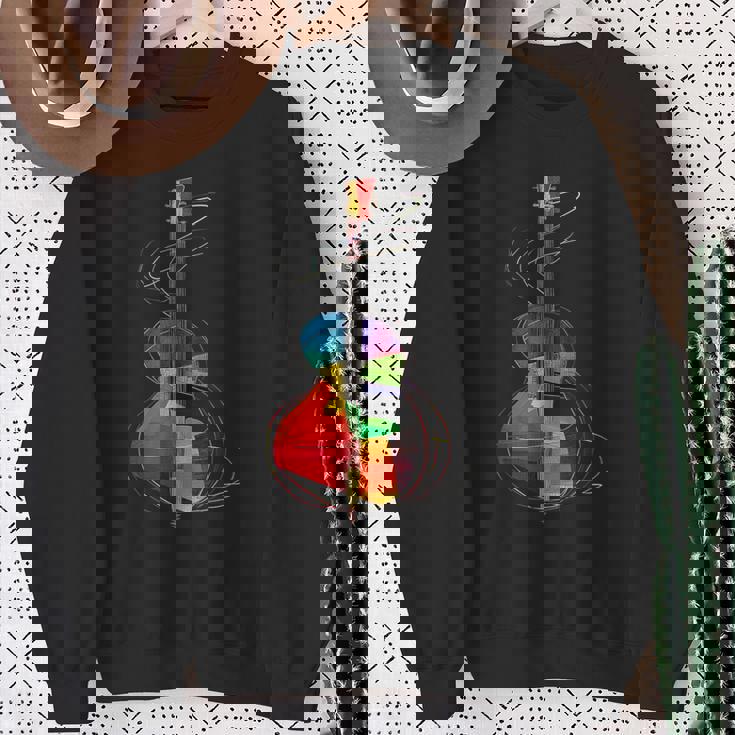 Guitar Music Instrument Motif Illustration Guitar Sweatshirt Gifts for Old Women