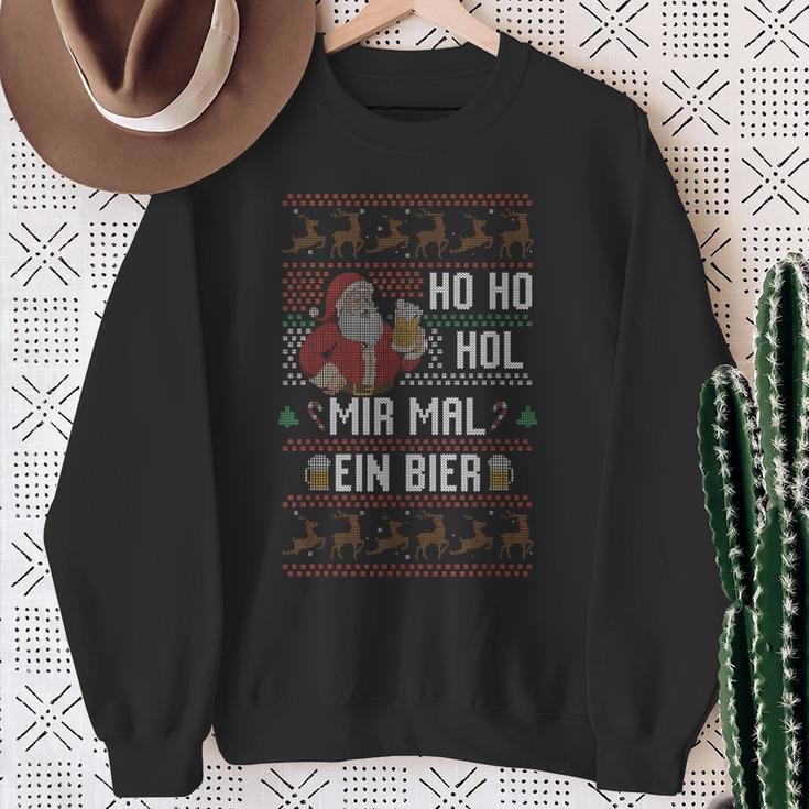 Ho Ho Hol Mir Mal Ein Bier Christmas Sweatshirt Geschenke für alte Frauen