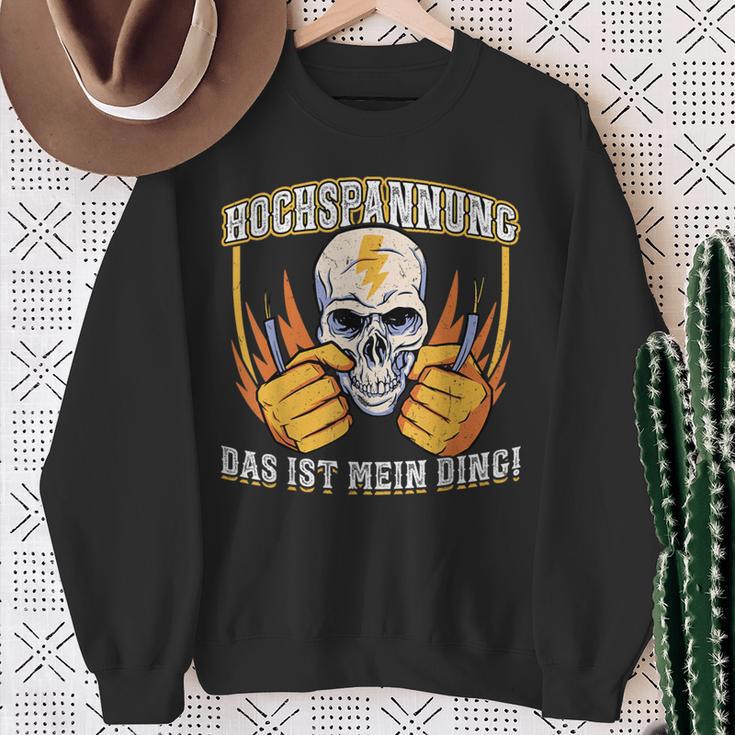 Hochspannung Das Ist Mein Ding Elektriker Sweatshirt Geschenke für alte Frauen