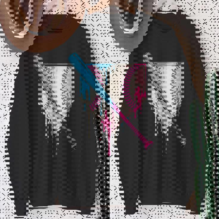 Ice Cream Drip Baseball Bat Home Plate With Sprinkles Drip Sweatshirt Gifts for Old Women