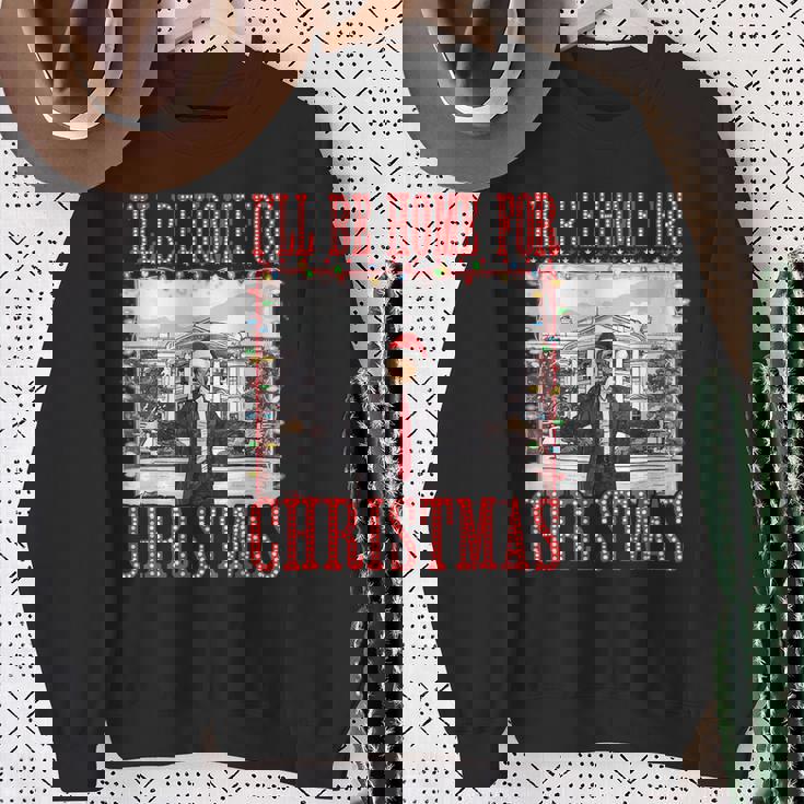I'll Be Home For Christmas Santa Trump Xmas Pajamas Sweatshirt Gifts for Old Women