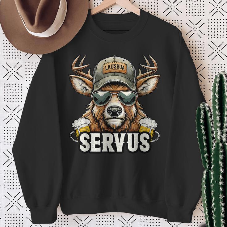 Lausbua Costume Oktoberfest Deer Servus Sweatshirt Geschenke für alte Frauen