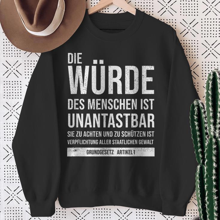 Basic Law Article 1 Die Würde Des Menschen Ist Unantastbar Sweatshirt Geschenke für alte Frauen