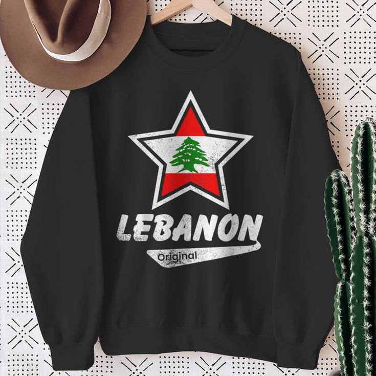 Lebanon Original Proud Lebanese Flag Lebanon Sweatshirt Geschenke für alte Frauen