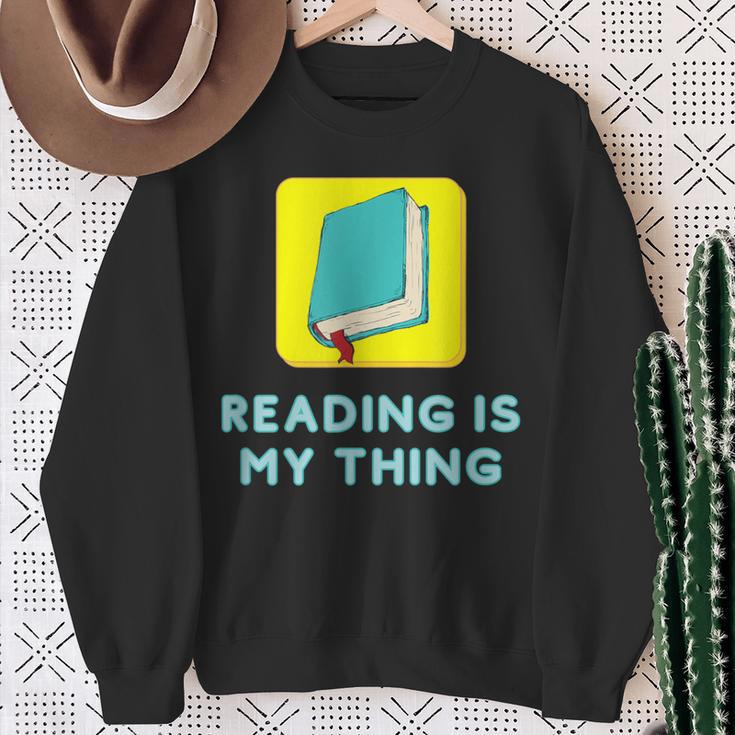 Lesen Ist Mein Ding Lehrer Bibliothekar Bücherwürmer Sweatshirt Geschenke für alte Frauen