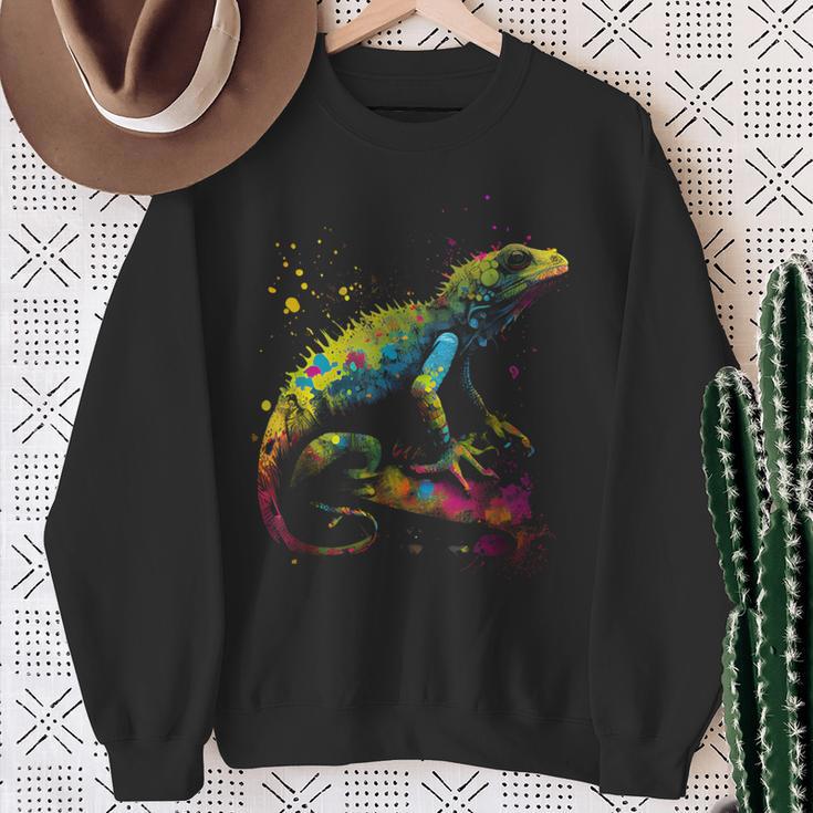 Lizard Lizard Colourful Colour Animal Favourite Animal Fan Sweatshirt Geschenke für alte Frauen