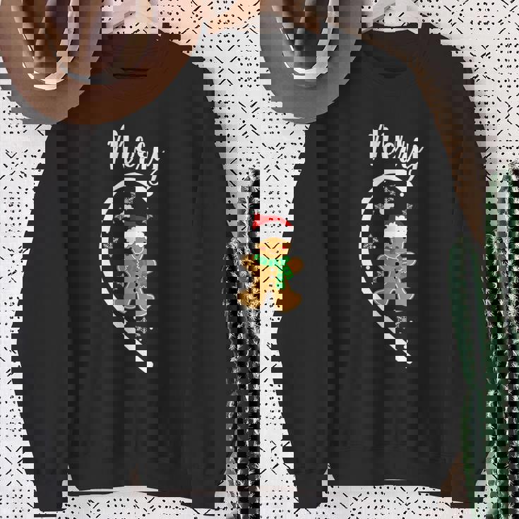 Merry Christmas Gingerbread Couple Christmas Pajama Matching Sweatshirt Gifts for Old Women