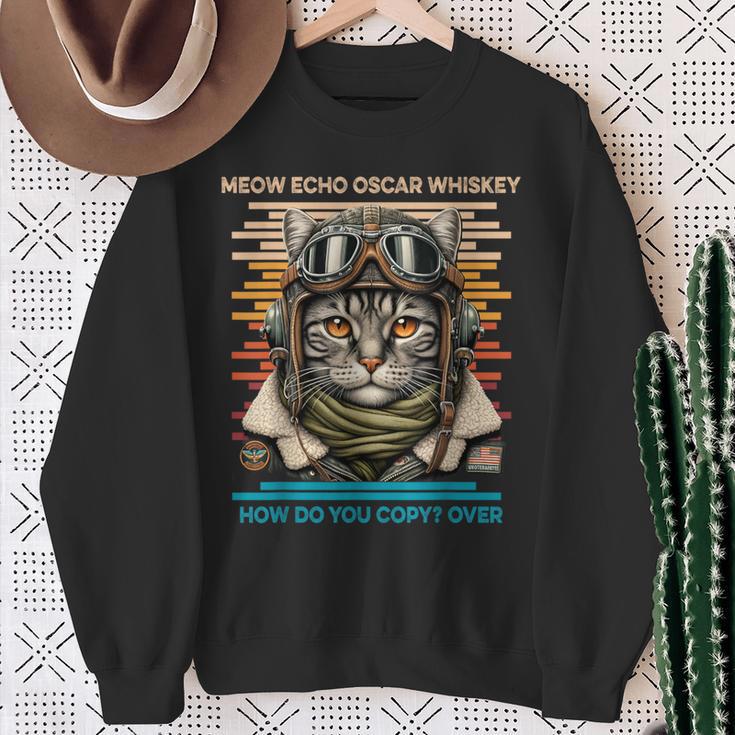 Mike Echo Oscar Whisky Wie Kopierst Du Over Catintage Sweatshirt Geschenke für alte Frauen