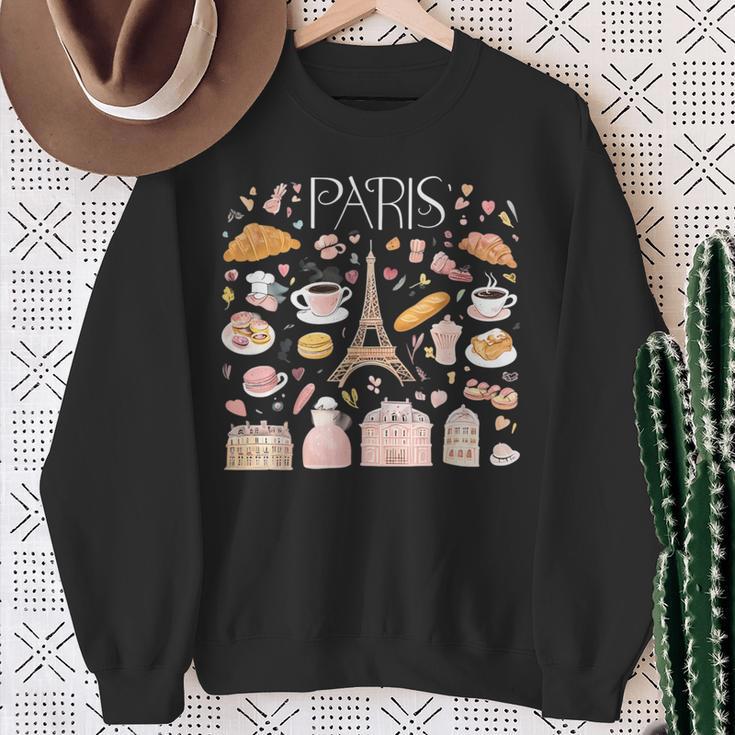 Paris France Souvenir Elegant Parisian Landmarks Aifel Tower Sweatshirt Geschenke für alte Frauen