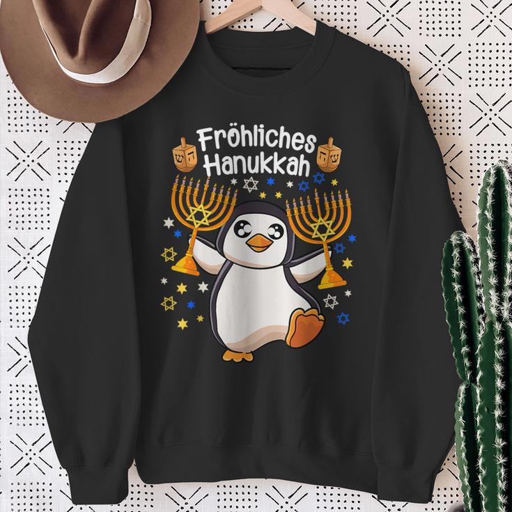 Penguin Hanukkah Menorah Happy Hanukkah Sweatshirt Geschenke für alte Frauen