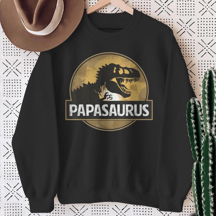 Père Fils Partenaire Papasaurus T-Rex Dinosaur Sweatshirt Geschenke für alte Frauen