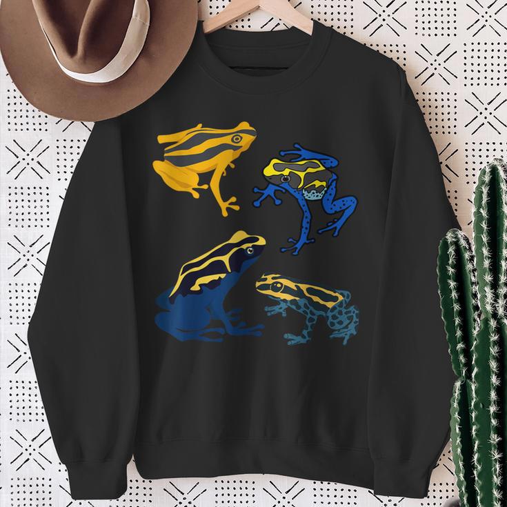 Pfeilgiftfrosch Baumsteigerfrösche Dendrobatidae Blue Cool Sweatshirt Geschenke für alte Frauen