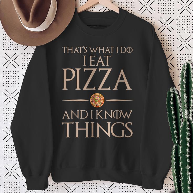 Pizza Das Ist Was Ich Essen Und Weiß Dinge German Sweatshirt Geschenke für alte Frauen