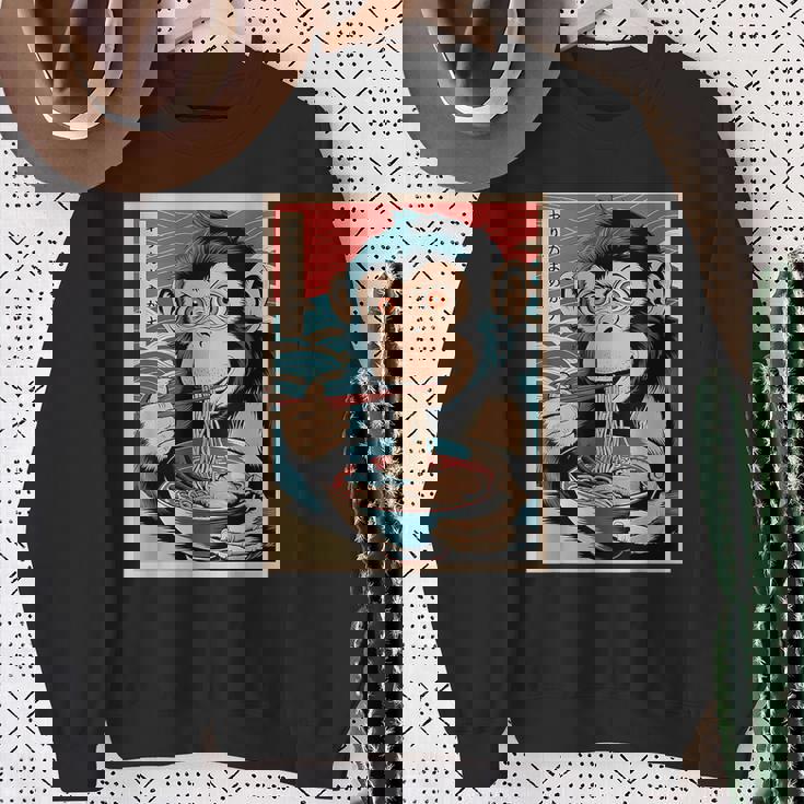 Ramen Japanese Kawaii Monkey Graphic Anime Sweatshirt Gifts for Old Women