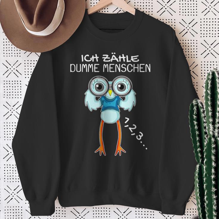 Seagull With Binoculars Ich Zählle Stumme Menschen Sweatshirt Geschenke für alte Frauen