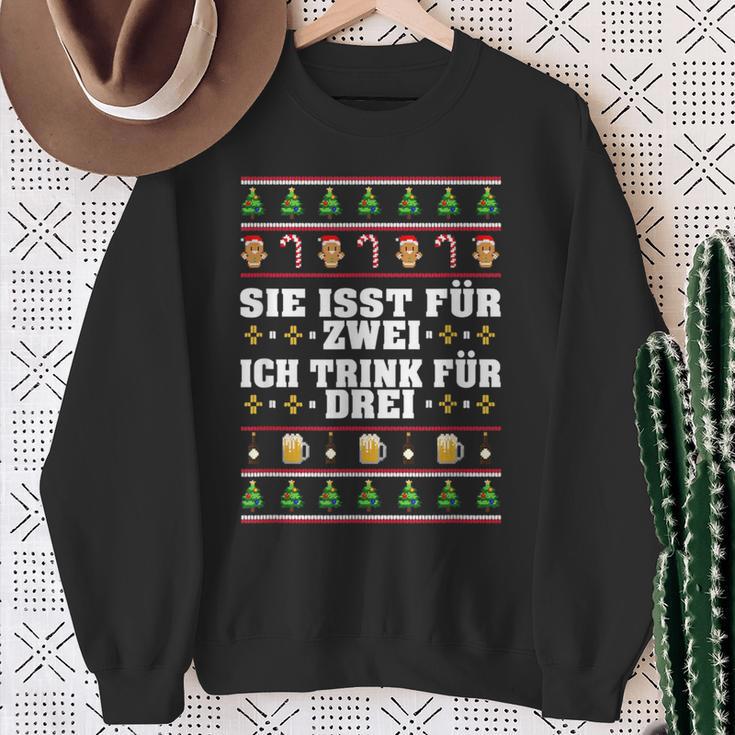 Sie Isst Für Zwei Ich Trink Drei Werdender Father S Sweatshirt Geschenke für alte Frauen