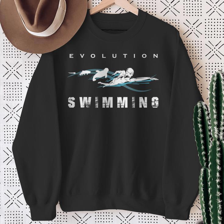 Swimming Evolution Swimmer Sportler Swimming Sweatshirt Geschenke für alte Frauen