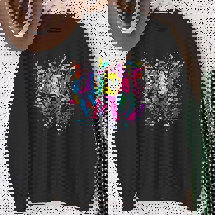 Urban Hip Hop Dancing Novelty Graffiti Graphic Sweatshirt Gifts for Old Women