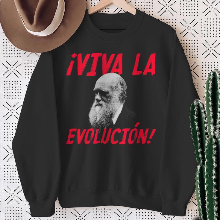 Viva La Evolución Charles Darwin Portrait Boys Sweatshirt Geschenke für alte Frauen