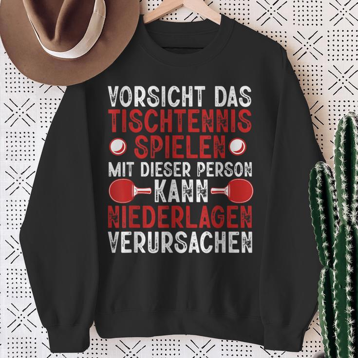 Vorsicht Das Tischtennis Spielen Ping Pong Sweatshirt Geschenke für alte Frauen