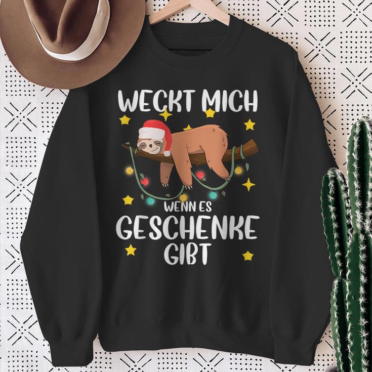 Wecke Mich Wenn Es Geschenke Gibt Christmas Sweatshirt Geschenke für alte Frauen