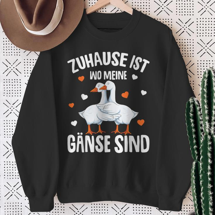 Zuhause Ist Wo Meine Gäse Sind Gäsehalter Sweatshirt Geschenke für alte Frauen